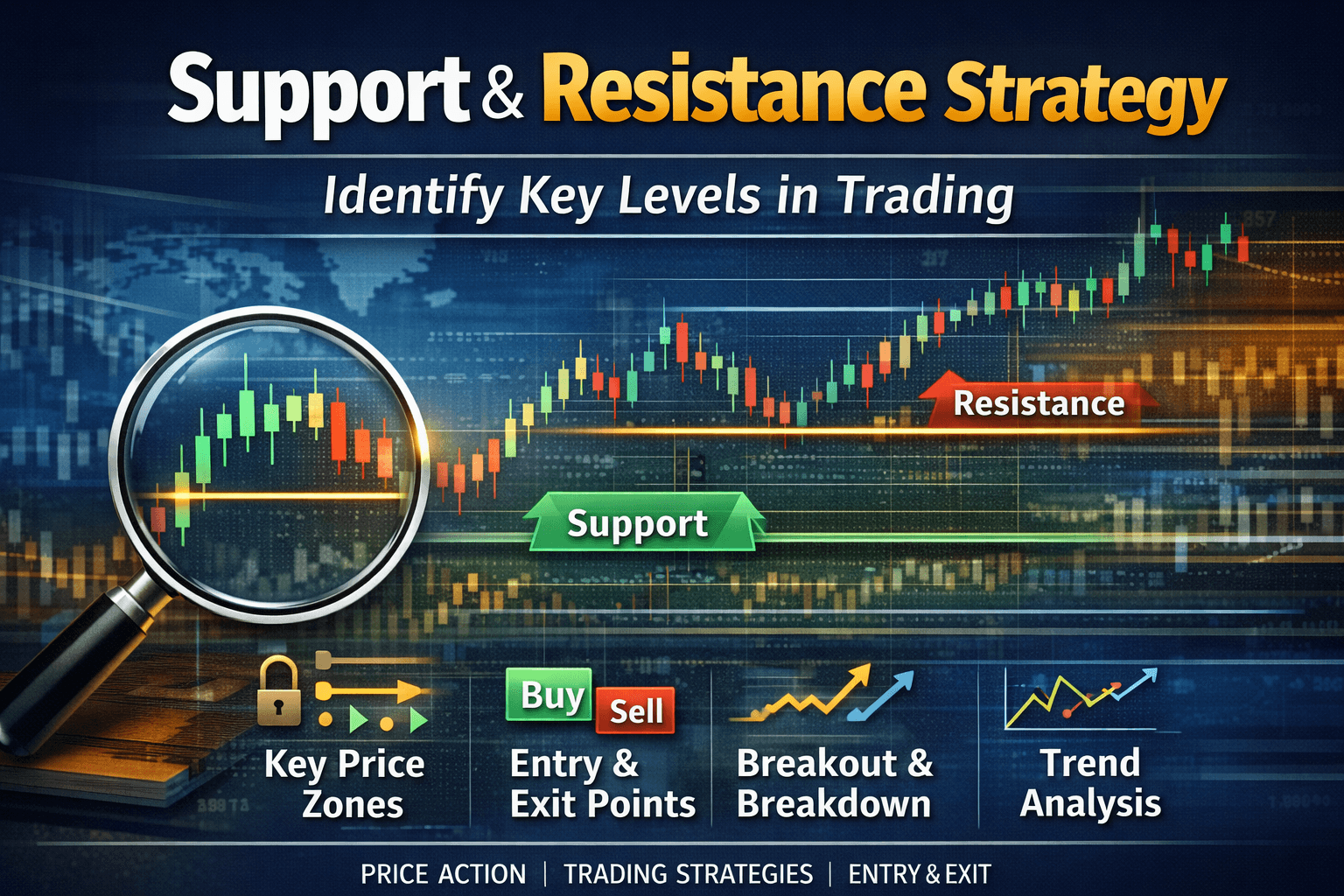 support and resistance strategy trading chart key levels breakout and price action