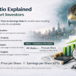 PE ratio meaning chart with stock valuation formula earnings analysis graphs and financial numbers for smart investors