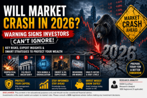 Will market crash in 2026 warning signs showing stock market crash risks including geopolitical tensions, high PE ratios, AI bubble and falling markets