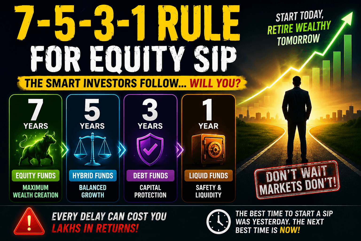 7-5-3-1 Rule for Equity SIP investment strategy for beginners in India