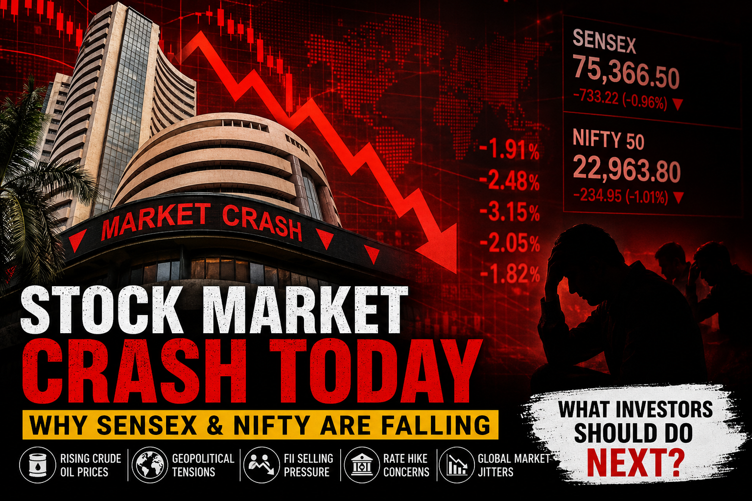 Stock Market Crash Today: Reasons Behind Sensex and Nifty Fall in India